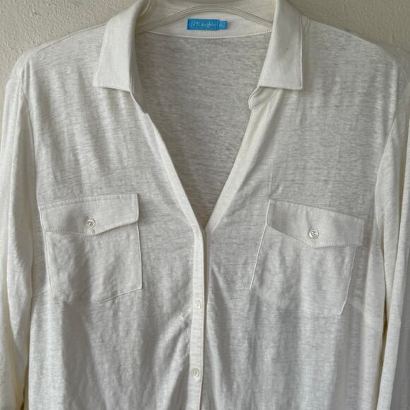 J. McLaughlin Knit Buttondown shirt size XL - Picture 3 of 8